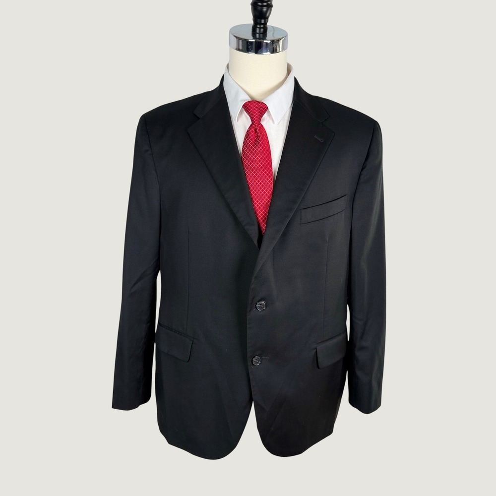 Joseph Abboud Mens 46S Black Reda 1865 Super 110s Wool Suit Jacket Blazer